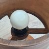 Handcrafted Walnut Wood Table Lamp, Geometric Marquetry, Brass Accent, Warm Lighting, bedside | Lamps by Vesta Corte. Item composed of walnut compatible with mid century modern and modern style