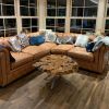 Live Edge Coffee Table with Epoxy Resin Olive Wood Burl Slab Round Custom Center and Side Table | Tables by Ironscustomwood. Item composed of wood
