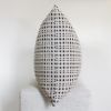 Charcoal With Beige Open Checkers Wool Pillow Set of 2 - 26x36 | Pillows by Vantage Design