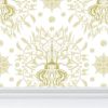 AEON Firefly Squid Daytime Gold | Wallpaper in Wall Treatments by Sean Martorana. Item made of paper