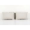 Set of Two Sea Green Ikat Velvet Pillow, Pair Silk Lumbar | Cushion in Pillows by Vintage Pillows Store. Item made of cotton