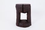Sculptural Hardwood Side Table, Coffee Table, Red Stain, Hand-Carved, | Tables by Logniture