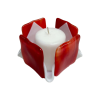 Red & White Opalescent Glass Candleholder | Candle Holder in Decorative Objects by Sand & Iron