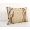 Organic Striped Lumbar Kilim Pillow Case, Turkish Cushion Pi | Pillows by Vintage Pillows Store