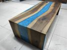 60" x 26" Waterfall Epoxy Resin Coffee Table | Dining River | Dining Table in Tables by LuxuryEpoxyFurniture. Item made of wood with synthetic
