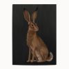 Woodland Hare Art Print, Moody Rabbit Wall Art, Dark Background Giclée | Prints by The Ugly Cat Studio