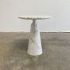 Carrara Side Table, Brutalist Modern Accent Table | Water Fixtures by AYMARBLEDESIGN LLC
