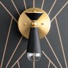 Art Deco Sonce - Black and Brass Sconce - Model No. 8393 | Sconces by Peared Creation. Item made of brass