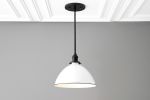 10 Inch White Shade Pendant Light - Model No. 8906 | Pendants by Peared Creation. Item composed of brass