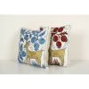Set of Two Animal Motif Suzani Pillow from Vintage Uzbek | Sham in Linens & Bedding by Vintage Pillows Store. Item composed of cotton