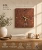 Wood Wall Clock, Marquetry Decor, Silent Scandinavian Design, Brass Hands | Decorative Objects by Vesta Corte