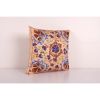 Handmade Silk Suzani Cushion Cover, Salmon Embroidered Uzbek | Pillows by Vintage Pillows Store