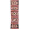 Vintage Geometric Pastel Turkish Kilim Runner Rug | Rugs by Vintage Pillows Store. Item composed of fiber