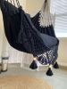 Black Macrame Crochet Hammock Chair | LUCIA BLACK | Chairs by Limbo Imports Hammocks. Item composed of cotton