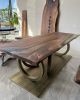 One Piece Walnut Resin Table, Epoxy Resin Dining Table | Tables by Tinella Collection. Item composed of walnut & metal compatible with contemporary and art deco style