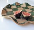 Green Check Wavy Serving Platter | Serveware by Rosie Gore. Item made of ceramic