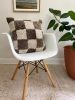 20” x 20” Checkered Shearling Sheepskin Pillow | Cushion in Pillows by East Perry