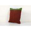 Red Square Handwoven Kilim Pillow | Sham in Linens & Bedding by Vintage Pillows Store. Item composed of cotton & fiber