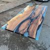 Custom Live edge Epoxy Table | Dining Table in Tables by Ironscustomwood. Item composed of walnut & metal compatible with minimalism and contemporary style