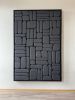 Unique Textured 3D Geometric Art – Black Sculptural Wall Panel – Minimalist Dimensional Puzzle Sculpture | Wall Sculpture in Wall Hangings by Vaiva Art Atelier