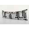 Ikat Lumbar Pillow Cover - Extra Long Beige Silk Ikat Velvet | Cushion in Pillows by Vintage Pillows Store
