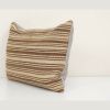 14" x 22" Vintage Striped Organic Hemp Kilim Pillow | Cushion in Pillows by Vintage Pillows Store. Item made of cotton