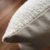 Cream White Wool with Beige Striations Pillow 24x24 | Pillows by Vantage Design