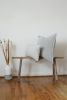 Grey & White Nubby Wool Lumbar Pillow 12x18 | Pillows by Vantage Design