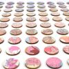 One Hundred Purple to Pink Map Dots Collage | Paintings by Amelia Coward