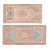 Yastik Rug Distressed Low Pile Petite Rug Faded Runner - Set | Runner Rug in Rugs by Vintage Pillows Store. Item made of cotton & fiber