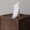 Cappuccino Brown Leather Single Tissue Box Cover | Toiletry in Storage by Vantage Design