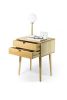 Mid Century Modern Solid Oak Nightstand with Double Drawers | Storage by Manuel Barrera Habitables. Item made of oak wood