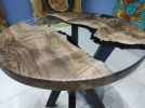 Epoxy Coffee Table 24" Diameter, Round Walnut Wood | Dining Table in Tables by LuxuryEpoxyFurniture. Item composed of wood & synthetic