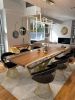 Clear Epoxy Table | Communal Table in Tables by Tinella Collection. Item made of walnut & metal compatible with boho and contemporary style