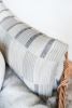 Cream, Navy, & Grey Block Stripe Linen Lumbar Pillow 13x20 | Pillows by Vantage Design