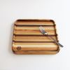 Plate – mixed reclaimed wood – 10×10 in (Price taxes include | Dinnerware by Slice of wood / Tranche de bois