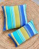 Ocean Blue Green Striped Throw Pillow | OCEAN | Cushion in Pillows by Limbo Imports Hammocks. Item composed of fabric