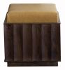 Christi Mango wood and Top Grain Leather Ottoman | Benches & Ottomans by Mango Furniture Co. Inc.