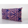 Ikat Navy Blue and Pink Pillow Cover - Silk Ethnic Velvet Lu | Cushion in Pillows by Vintage Pillows Store