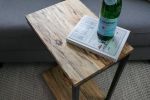Floor shelf C-table Spalted Maple | End Table in Tables by Hazel Oak Farms. Item made of oak wood & metal