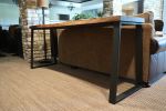 Narrow Live Edge Walnut Bar Table with Metal Base | Console Table in Tables by Hazel Oak Farms. Item made of walnut