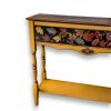 Hand Painted Autumn Leaves Console Table, Solid wood Entryway Table, Mustard Cottage Furniture | Tables by Birds and Gardens Inc. Item composed of maple wood compatible with boho and country & farmhouse style