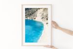 Greece photography print, 'Myrtos Beach' coastal wall art | Photography by PappasBland. Item made of paper works with contemporary & coastal style