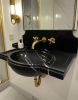 Modern-Minimalist Black Nero Marble Sink | Water Fixtures by AYMARBLEDESIGN LLC