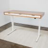 Slim Desk - 60" - Classic Cherry - White Paint | Tables by ROMI. Item made of wood works with minimalism & mid century modern style