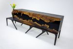 Custom Order Tv Unit - Wooden Sideboard - Epoxy Resin | Storage by TigerWoodAtelier. Item made of walnut works with minimalism & contemporary style