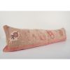 Extra Long Pink Turkish Carpet Rug Pillow Cover, Faded | Sham in Linens & Bedding by Vintage Pillows Store. Item made of cotton & fiber