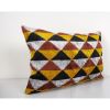 Colorful Ikat Velvet Pillow - Lumbar Silk Cushion Cover - Si | Pillows by Vintage Pillows Store