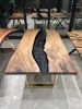 Black Walnut Epoxy Resin Table, Custom Dining Table | Tables by Tinella Collection. Item made of walnut works with contemporary & modern style