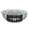 Rattan Coffee Table - AIDEN (Cocktail Table) | Tables by Oggetti Designs. Item made of glass & synthetic